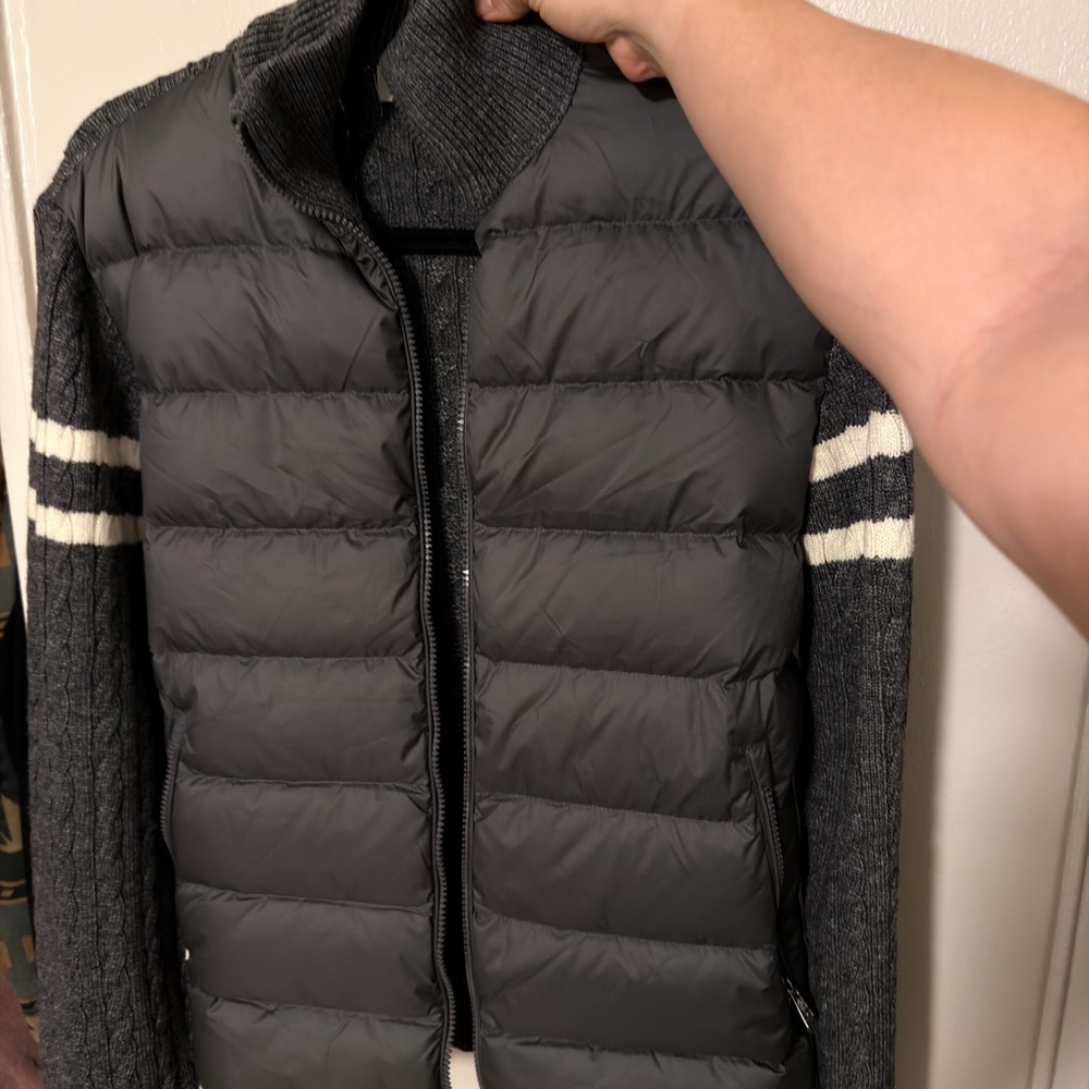 Moncler Charcoal Knit and Puffer Jacket